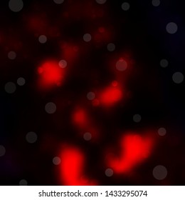 Dark Red vector texture with circles. Glitter abstract illustration with colorful drops. Pattern for business ads.