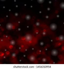 Dark Red vector texture with circles, stars. Colorful illustration with gradient dots, stars. New template for a brand book.
