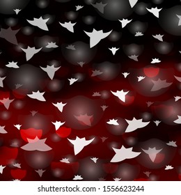 Dark Red vector texture with circles, stars. Abstract illustration with colorful spots, stars. Design for wallpaper, fabric makers.
