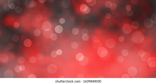Dark Red vector texture with circles. Abstract decorative design in gradient style with bubbles. Pattern for booklets, leaflets.