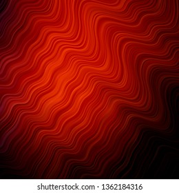 Dark Red vector texture with circular arc. Colorful illustration in abstract style with bent lines. Template for your UI design.