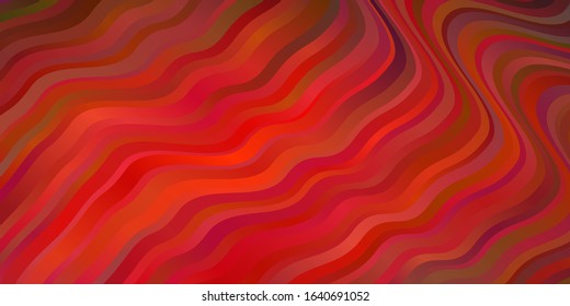 Dark Red vector texture with circular arc. Brand new colorful illustration with bent lines. Design for your business promotion.