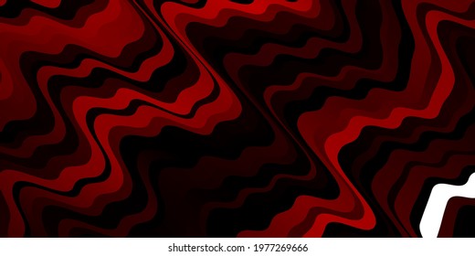 Dark Red vector texture with circular arc. Brand new colorful illustration with bent lines. Best design for your posters, banners.