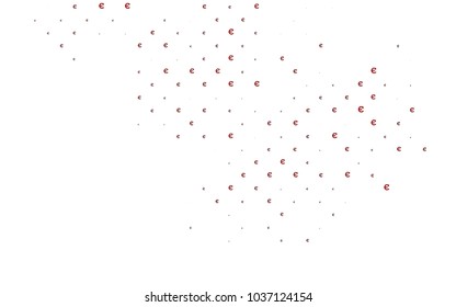 Dark Red vector texture with colored Euro signs. Blurred design in simple style with symbols of Euro. The pattern can be used for ad, booklets, leaflets of banks.