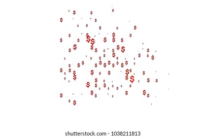 Dark Red vector texture with colored dollar signs. Modern geometrical abstract illustration with banking symbols. The pattern can be used for financial, investment websites.