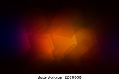 Dark Red vector texture with colorful hexagons. Glitter abstract illustration in hexagonal style. New design for website's poster, banner.