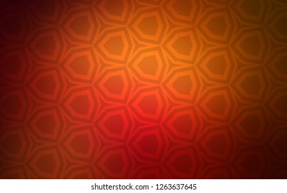 Dark Red vector texture with colorful hexagons. Colorful hexagons on blur backdrop. Pattern for landing pages.