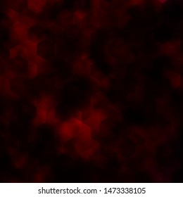 Dark Red vector texture with colorful hexagons. Illustration of colored hexagons on blur surface. Pattern for landing pages.