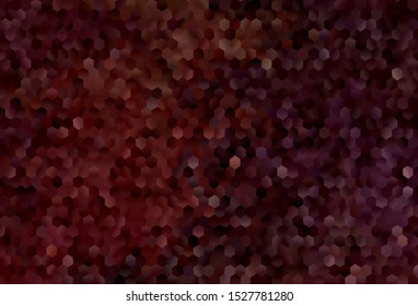 Dark Red vector texture with colorful hexagons. Colorful hexagons on blur backdrop. Pattern for ads, leaflets.