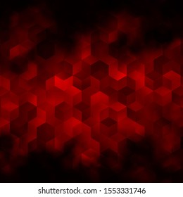 Dark Red vector texture with colorful hexagons. Abstract illustration with colorful hexagons. Pattern for texture of wallpapers.