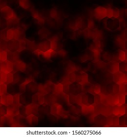 Dark Red vector texture with colorful hexagons. Illustration with set of colorful hexagons. Pattern for ads, leaflets.