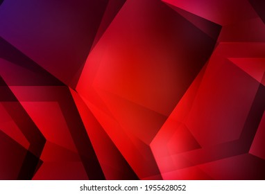 Textura vectorial roja oscura con hexágonos coloridos. Ilustración abstracta con hexágonos coloridos. Diseño para afiches y banners de sitios web.