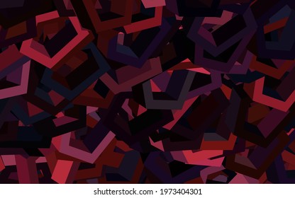 Dark Red vector texture with colorful hexagons. Illustration with set of colorful hexagons. Design for your business advert.