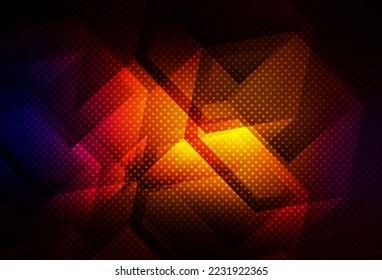 Dark Red vector texture with colorful hexagons. Blur background with colorful hexagons. New template for your brand book.