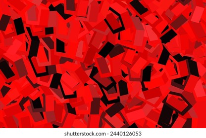 Textura vectorial rojo oscuro con hexágonos de colores. Desenfocar el fondo con hexágonos coloridos. Diseño para carteles de sitios web, banners.