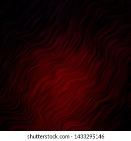 Dark Red vector texture with curves. Colorful illustration in abstract style with bent lines. Best design for your ad, poster, banner.