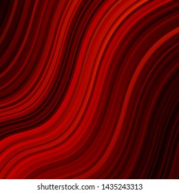Dark Red vector texture with curves. Abstract gradient illustration with wry lines. Pattern for commercials, ads.