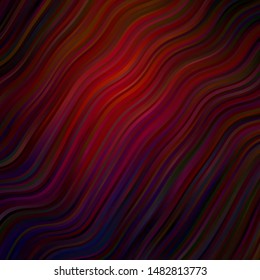 Dark Red vector texture with curves. Bright illustration with gradient circular arcs. Design for your business promotion.