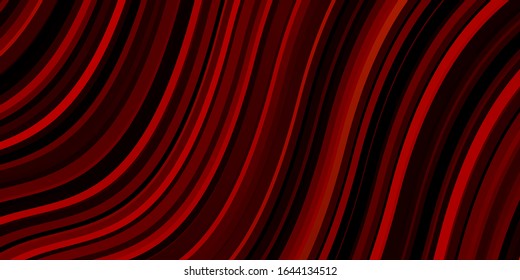 Dark Red vector texture with curves. Abstract gradient illustration with wry lines. Pattern for commercials, ads.