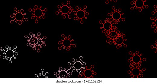 Dark red vector texture with disease symbols. Abstract illustration with biological gradient shapes. Simple design against epidemic information.