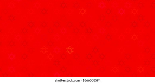 Dark red vector texture with disease symbols. Colorful  gradient illness symbols in simple abstract style. Design for biohazard warning.