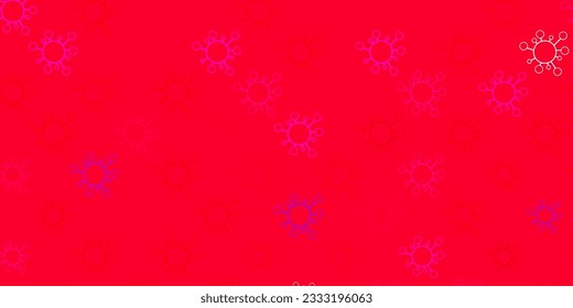 Dark red vector texture with disease symbols. Abstract illustration with biological gradient shapes. Design for biohazard warning.