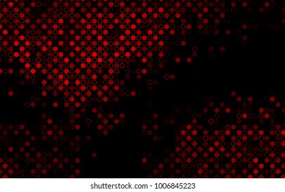 Dark Red vector  texture with disks. Illustration with set of shining colorful abstract circles. The pattern can be used for aqua ad, booklets.