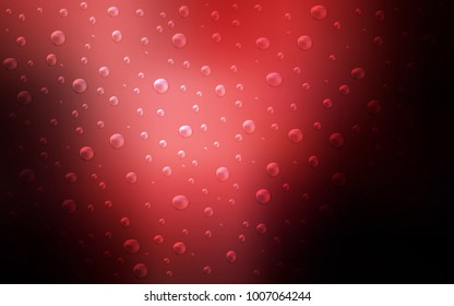 Dark Red vector texture with disks. Blurred decorative design in abstract style with bubbles. Pattern can be used as texture of water, rain drops.
