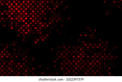 Dark Red vector  texture with disks. Glitter abstract illustration with blurred drops of rain. Pattern can be used as texture of water, rain drops.