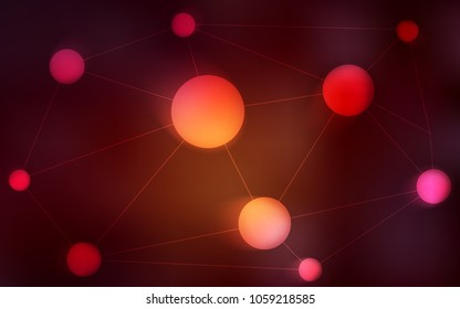 Dark Red vector texture with disks, lines. Modern abstract colorful illustration with spheres and lines. New design for ad, poster, banner of your website.