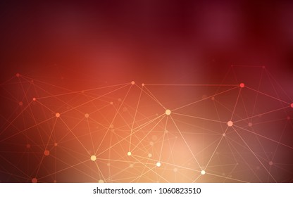 Dark Red vector texture with disks, lines. Decorative design in abstract style with triangle structure. Beautiful design for your business advert.