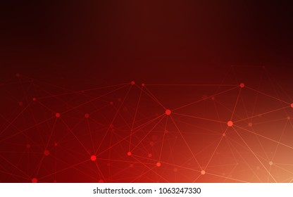 Dark Red vector texture with disks, lines. Colorful illustration with circles and lines in futuristic style. Completely new template for your brand book.