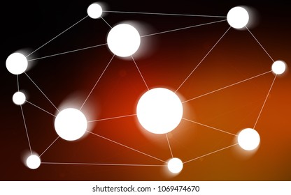 Dark Red vector texture with disks, lines. Modern abstract colorful illustration with spheres and lines. New design for ad, poster, banner of your website.