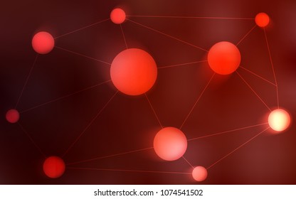 Dark Red vector texture with disks, lines. Decorative design in abstract style with triangle structure. Beautiful design for your business advert.