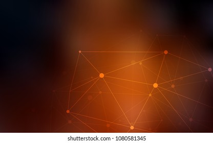 Dark Red vector texture with disks, lines. Decorative design in abstract style with triangle structure. Pattern can be used for ads, leaflets.