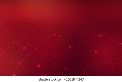 Dark Red vector texture with disks, lines. Decorative design in abstract style with triangle structure. Beautiful design for your business advert.