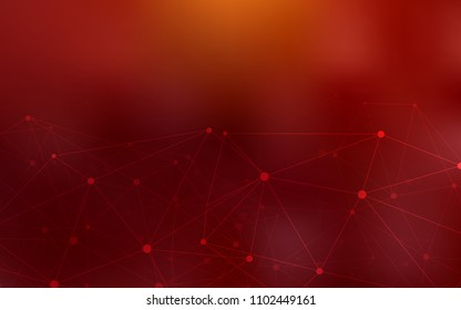 Dark Red vector texture with disks, lines. Decorative design in abstract style with triangle structure. Pattern can be used for futuristic ad, booklets.