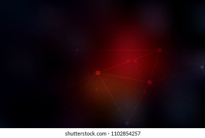 Dark Red vector texture with disks, lines. Illustration with set of colorful abstract circles and lines. Pattern can be used for futuristic ad, booklets.