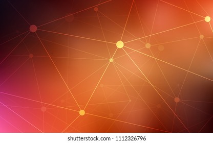 Dark Red vector texture with disks, lines. Modern abstract colorful illustration with spheres and lines. Pattern can be used for beautiful websites.