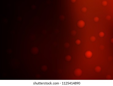 Dark Red vector texture with disks. Modern abstract illustration with colorful water drops. The pattern can be used for ads, leaflets of liquid.