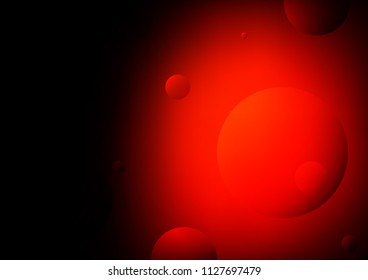 Dark Red vector texture with disks. Illustration with set of shining colorful abstract circles. The pattern can be used for ads, leaflets of liquid.