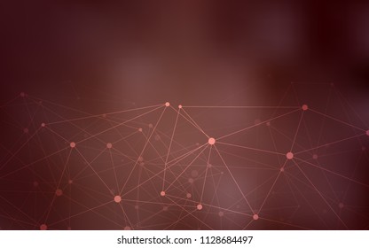 Dark Red vector texture with disks, lines. Decorative design in abstract style with triangle structure. Beautiful design for your business advert.