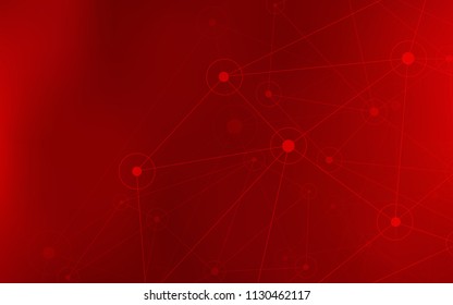 Dark Red vector texture with disks, lines. Modern abstract colorful illustration with spheres and lines. Pattern can be used as texture of wallpapers.
