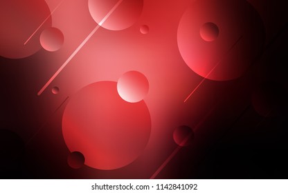 Dark Red vector texture with disks. Beautiful colored illustration with blurred circles in nature style. Pattern can be used for futuristic ad, booklets.