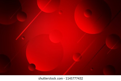 Dark Red vector texture with disks. Beautiful colored illustration with blurred circles in nature style. Completely new template for your brand book.