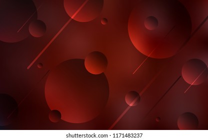 Dark Red vector texture with disks. Glitter abstract illustration with blurred drops of rain. Pattern can be used as texture of wallpapers.