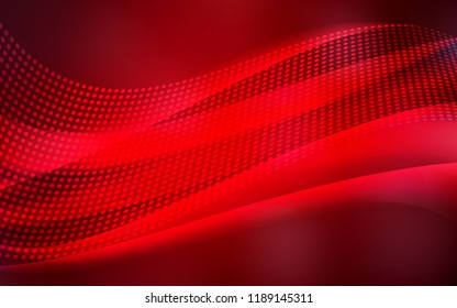 Dark Red vector texture with disks, lines. Glitter abstract illustration with connection of triangle structure. Trendy design for wallpaper, fabric makers.