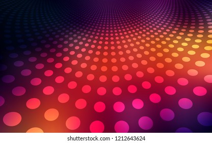 Dark Red vector texture with disks. Blurred decorative design in abstract style with bubbles. Pattern can be used for futuristic ad, booklets.