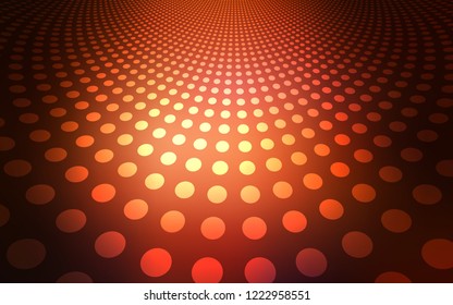 Dark Red vector texture with disks. Glitter abstract illustration with blurred drops of rain. Beautiful design for your business advert.