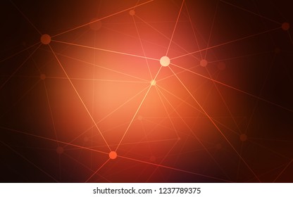 Dark Red vector texture with disks, lines. Colorful illustration with circles and lines in futuristic style. Beautiful design for your business advert.